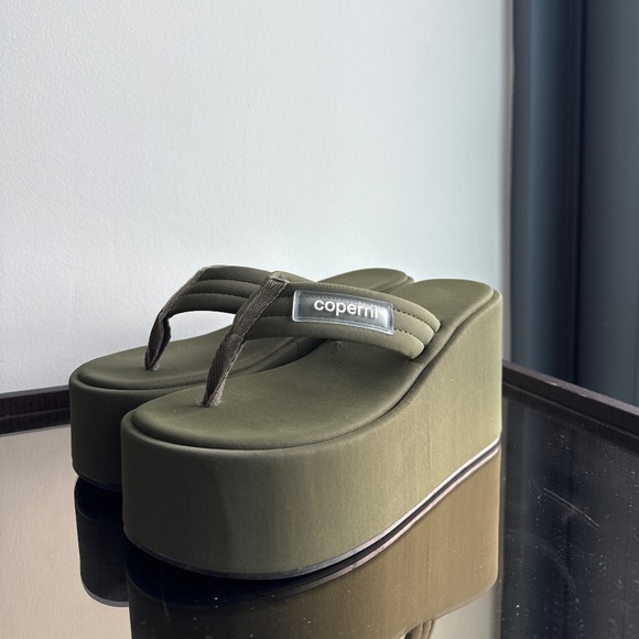 COPERNI Green Wedge Sandals - Picture 1 of 4